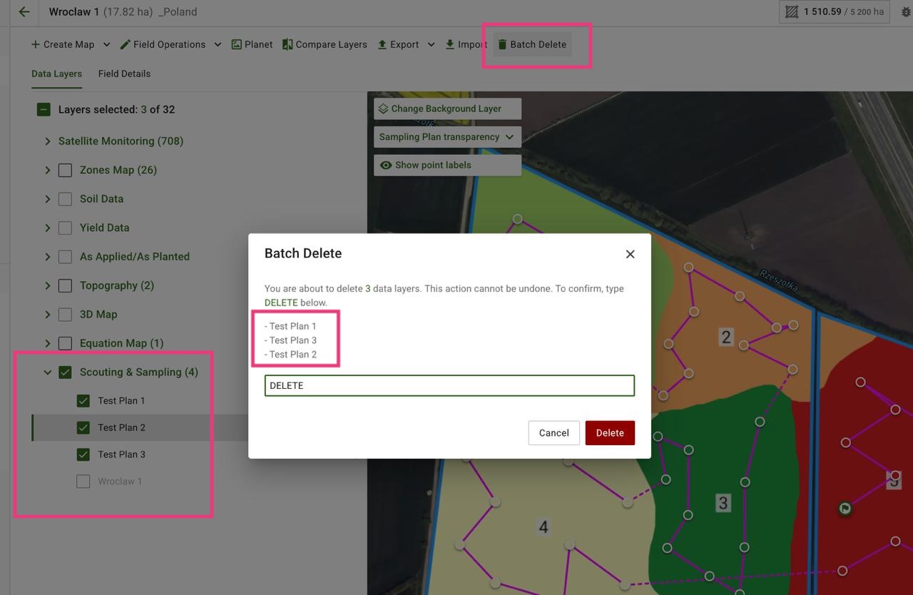 Batch datasets Delete